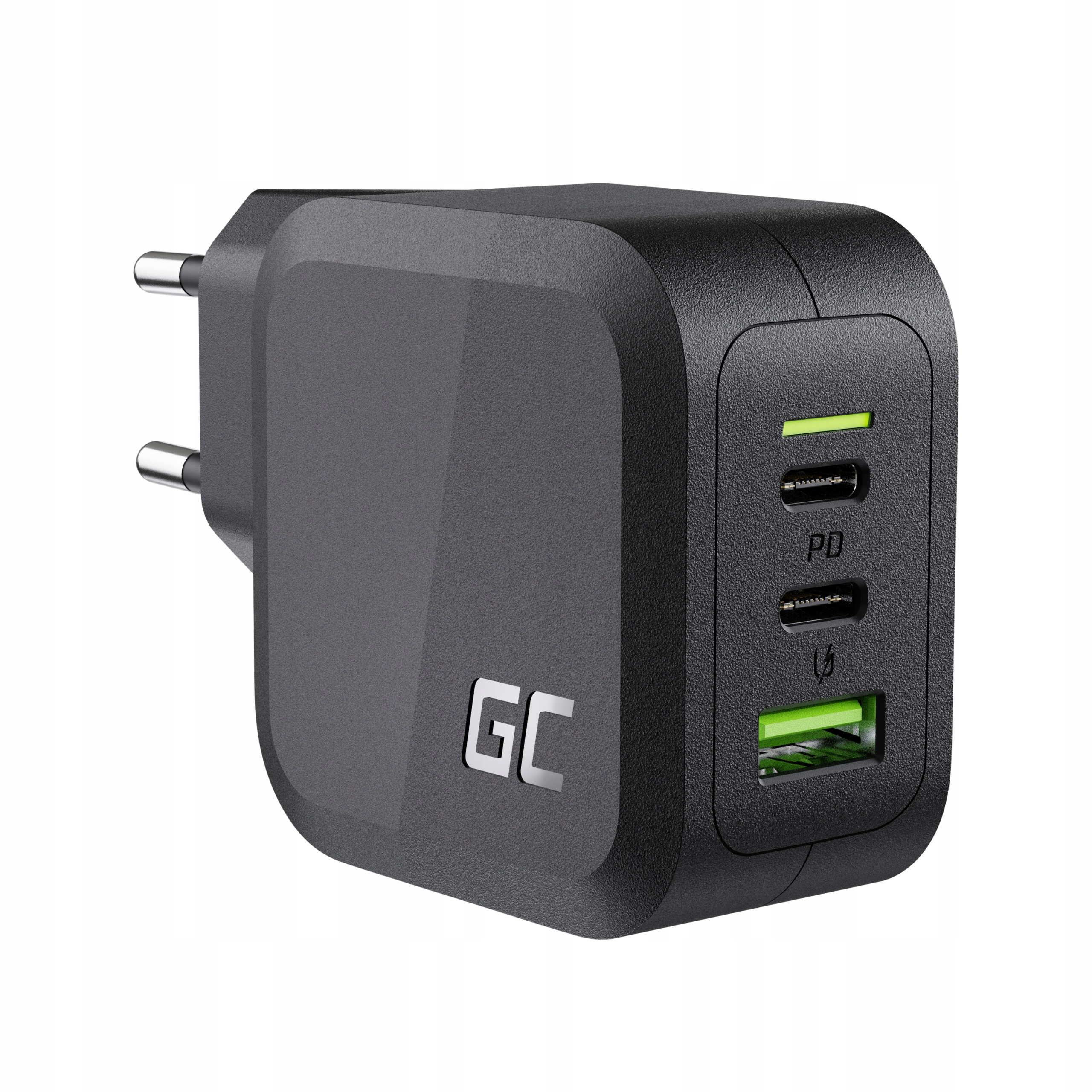 Green Cell PowerGaN 65W PD 3.0 QC 3.0 sieťová nabíjačka 2xUSB-C 1xUSB-A